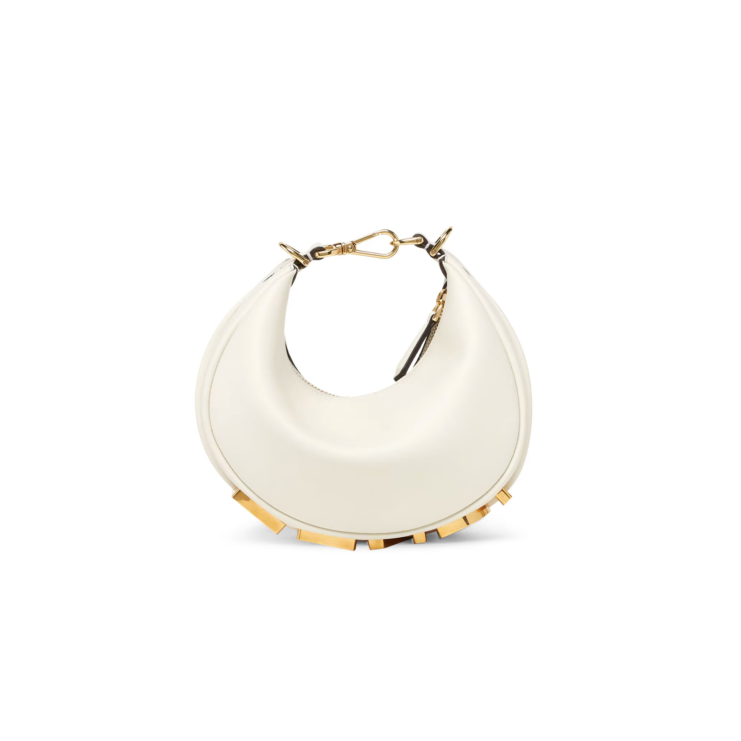 FENDI FENDIGRAPHY MINI WHITE LEATHER MINI BAG 8BS081A5DYF1HEL (20*13*7.5cm)